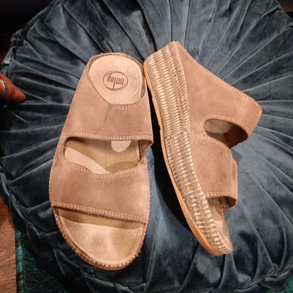 Fitflop Tan Sandals Comfortable Leather Design Size 7 - Picture 5 of 6